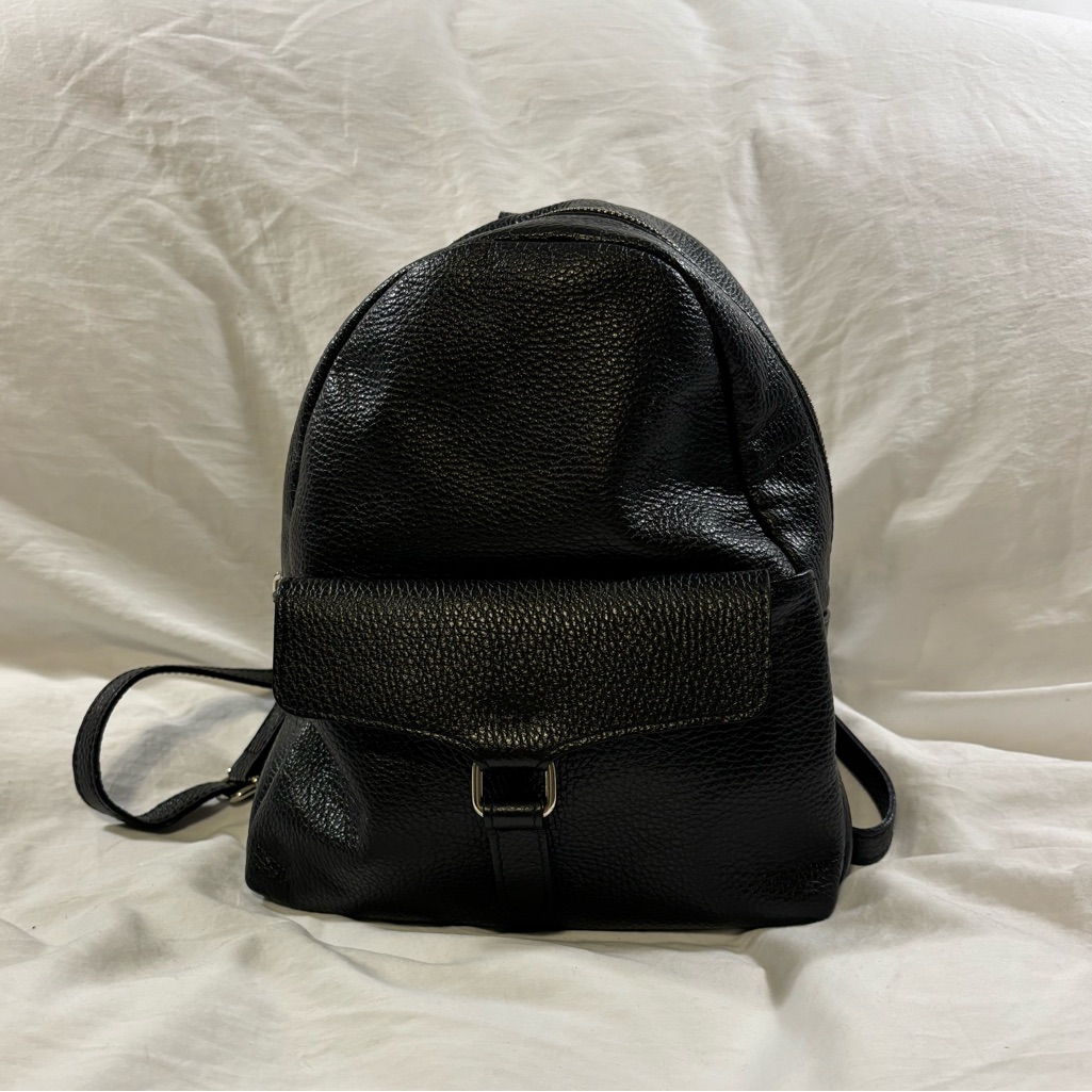 Isabella Rhea Black Mini Leather Backpack